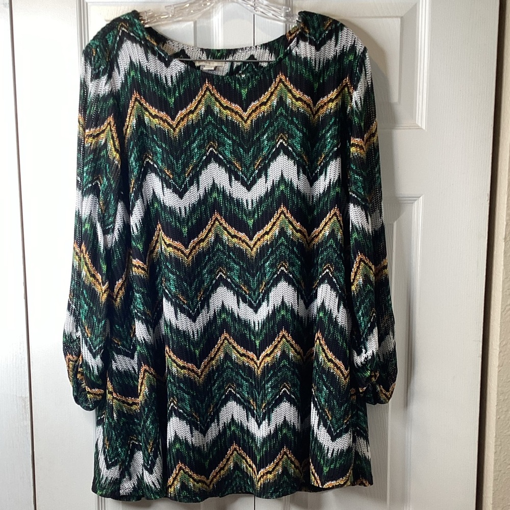 Est 1946 Women Green/ White Multicolor Shirt SZ 18/20